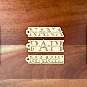 Porte-clés Prénom d’Amour avec Nana , Papi , Mamie