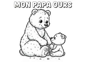 Coloriage papa ours