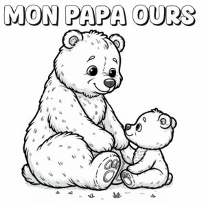 coloriage papa ours