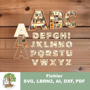 Alphabet en étagere décorative