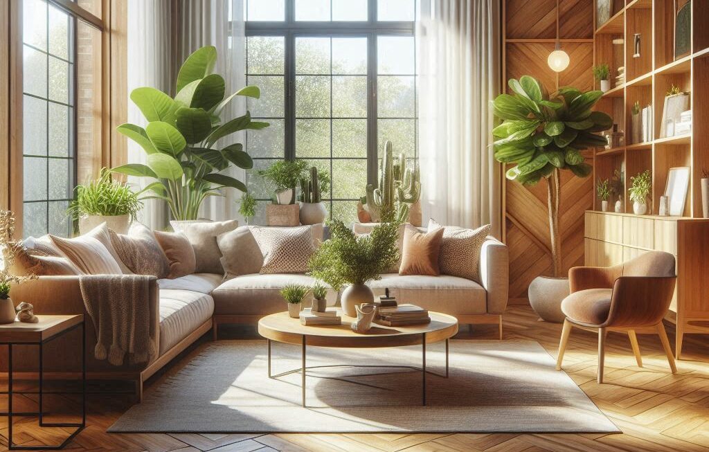 Les 5 tendances décoration en bois pour 2024 , tapis , plantes, espace zen