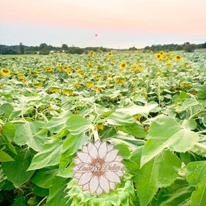 Fleurs en bois personnalisées ici un tournesol